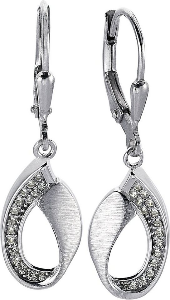 Balia Paar Ohrhänger Balia Damen Ohrringe 925 Silber matt (Ohrhänger), Damen Ohrhänger Loop aus 925 Sterling Silber, Farbe: weiß, silber von Balia