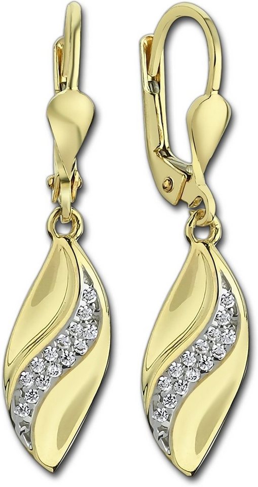 Balia Paar Ohrhänger Balia Damen Ohrhänger Gelbgold 8K (Ohrhänger), Ohrhänger ca. 3,2cm, 333 Gelbgold - 8 Karat (geschwungenes Blatt) von Balia