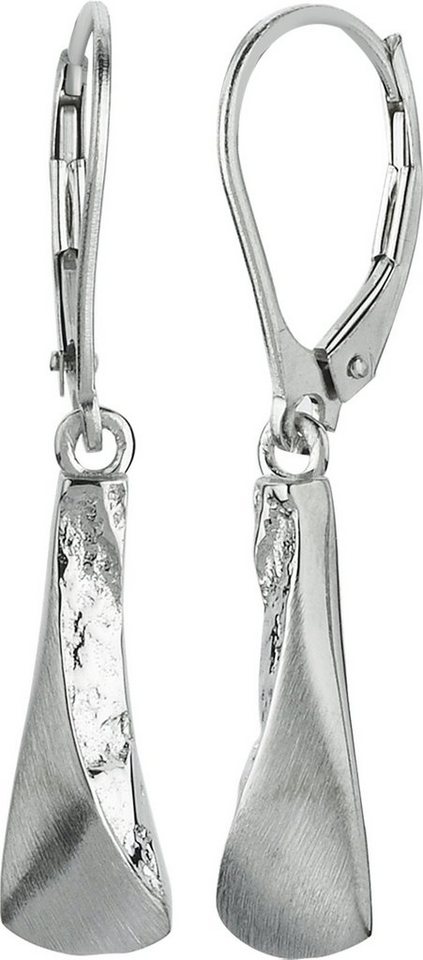 Balia Paar Ohrhänger Balia Damen Ohrringe matt und geschlagen (Ohrhänger), Damen Ohrhänger 3D Rechteck aus 925 Sterling Silber, Farbe: silber von Balia