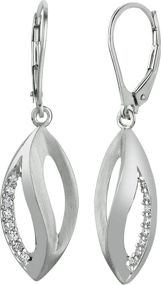Balia Paar Ohrhänger Balia Damen Ohrringe matt und poliert (Ohrhänger), Damen Ohrhänger Blatt aus 925 Sterling Silber, Länge ca. 4cm von Balia