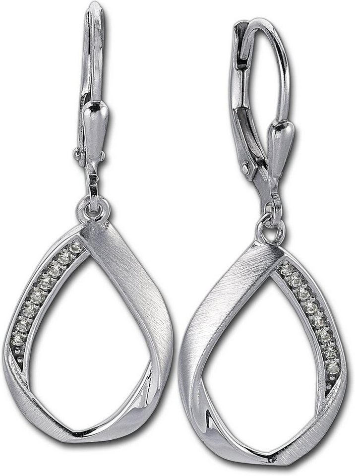 Balia Paar Ohrhänger Balia Damen Ohrringe matt und poliert (Ohrhänger), Damen Ohrhänger Swing aus 925 Sterling Silber, Länge ca. 3,6cm von Balia
