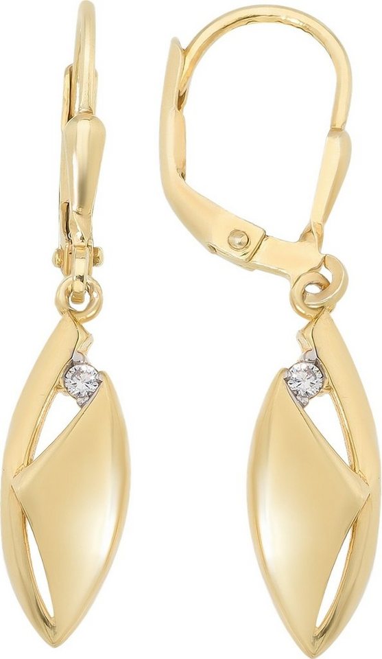 Balia Paar Ohrhänger Balia Gold Creolen für Damen Ellipse (Ohrhänger), Ohrhänger ca. 3,2cm, 333 Gelbgold - 8 Karat (Ellipse) von Balia