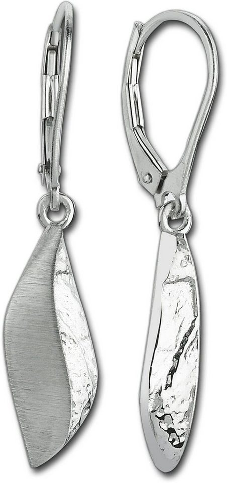 Balia Paar Ohrhänger Balia Damen Ohrringe matt Ohrringe (Ohrhänger), Damen Ohrhänger Blatt aus 925 Sterling Silber, Länge ca. 3,6cm von Balia