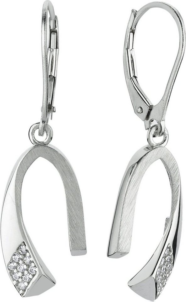 Balia Paar Ohrhänger Balia Damen Ohrringe matt Ohrringe (Ohrhänger), Damen Ohrhänger Hufeisen aus 925 Sterling Silber, Länge ca. 3,7cm von Balia