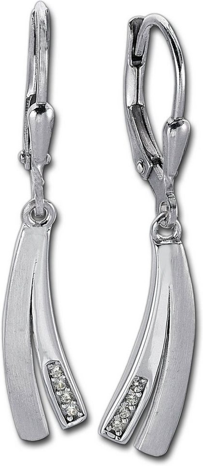 Balia Paar Ohrhänger Balia Damen Ohrringe matt und poliert (Ohrhänger), Damen Ohrhänger Fantasie aus 925 Sterling Silber, Länge ca. 3,5cm von Balia