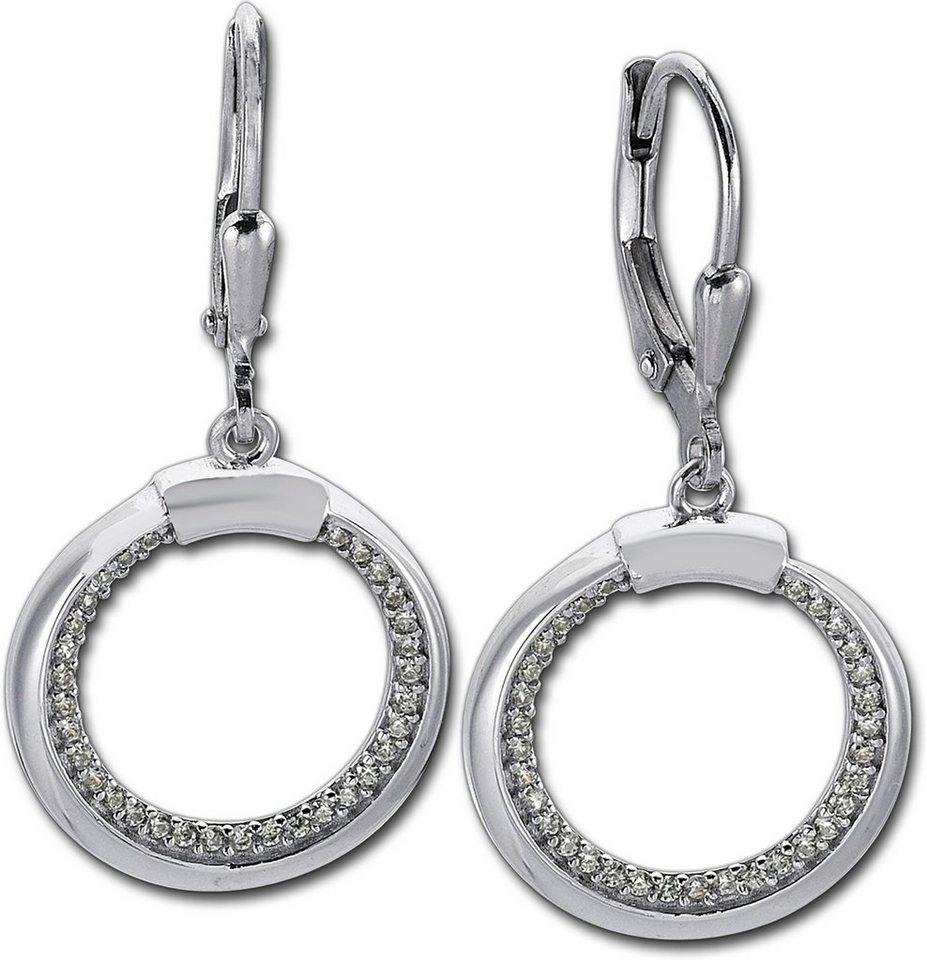 Balia Paar Ohrhänger Balia Damen Ohrringe poliert 925 (Ohrhänger), Damen Ohrhänger Round aus 925 Sterling Silber, Länge ca. 3,5cm von Balia