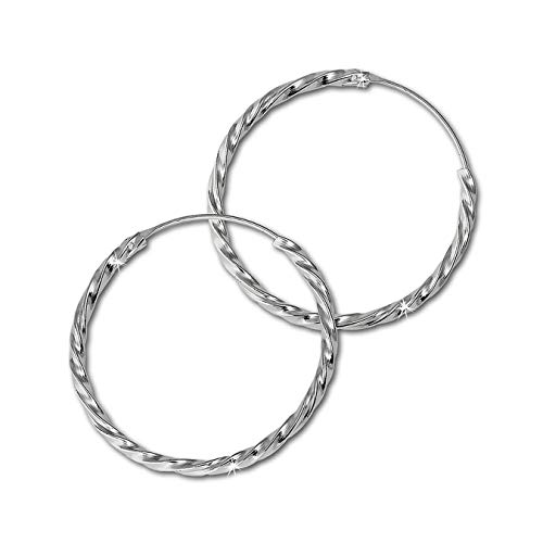 Ohrringe für Damen 30mm Creolen 925 Sterling Silber gedreht silber D4SDO87123 Creole von Balia