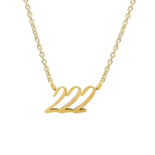 Balilou Engelszahlen Armband Angelnumber Kette Engels Zahl Armkette Spiritueller Schmuck Fußkette Zeichen Cosmic Numbers Angel Number aus Edelstahl Glücksbringer Glückszahl - 222 Gold Silber von Balilou