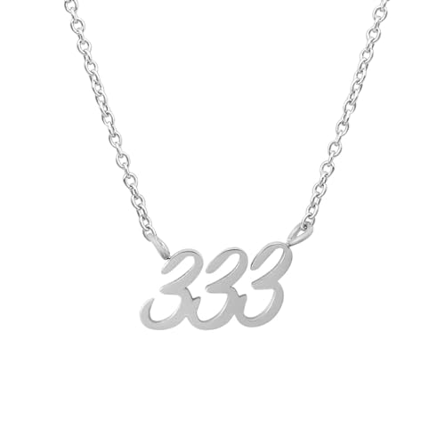 Balilou Engelszahlen Armband Angelnumber Kette Engels Zahl Armkette Spiritueller Schmuck Fußkette Zeichen Cosmic Numbers Angel Number aus Edelstahl Glücksbringer Glückszahl - 333 Gold Silber von Balilou