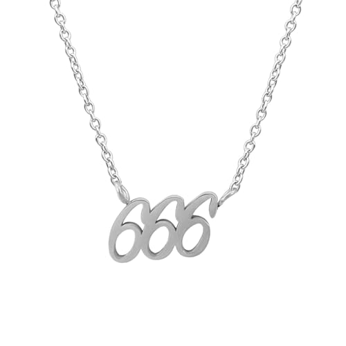 Balilou Engelszahlen Armband Angelnumber Kette Engels Zahl Armkette Spiritueller Schmuck Fußkette Zeichen Cosmic Numbers Angel Number aus Edelstahl Glücksbringer Glückszahl - 666 Gold Silber von Balilou