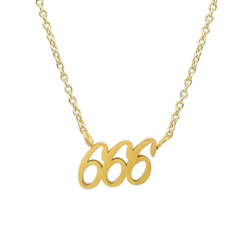 Balilou Engelszahlen Armband Angelnumber Kette Engels Zahl Armkette Spiritueller Schmuck Fußkette Zeichen Cosmic Numbers Angel Number aus Edelstahl Glücksbringer Glückszahl - 666 Gold Silber von Balilou