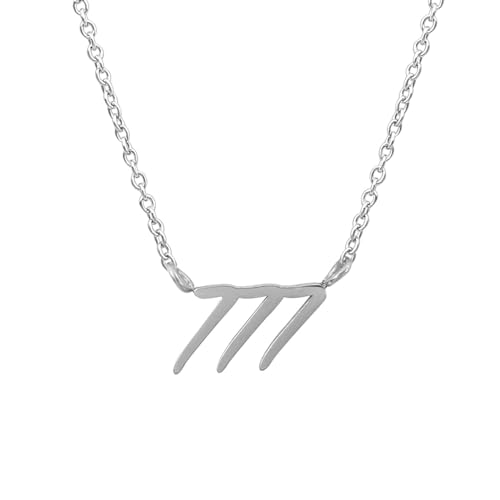 Balilou Engelszahlen Armband Angelnumber Kette Engels Zahl Armkette Spiritueller Schmuck Fußkette Zeichen Cosmic Numbers Angel Number aus Edelstahl Glücksbringer Glückszahl - 777 Gold Silber von Balilou