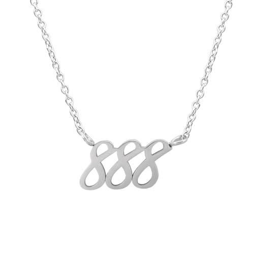 Balilou Engelszahlen Halskette Angelnumber Bracelet Spiritueller Schmuck Zeichen Cosmic Numbers - 888 Silber von Balilou