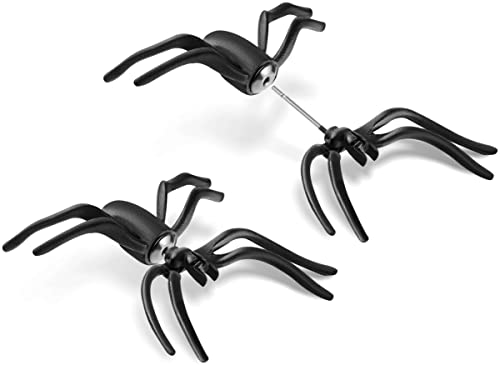 2x Spinnenohrring | Spinnen Ohrstecker | Ohrring Spinne | Spider Piercing als Accessoire zum Karneval | Fasching | Halloween von Balinco
