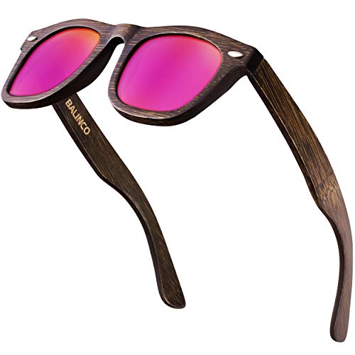 Balinco® Bambus Sonnenbrille - mit polarisierten TAC-Gläsern und UV-Schutz - für ein intensives Sehvermögen - nachhaltig, langlebig, bruchfest - im praktischen Set inkl. Geschenkbox von Balinco