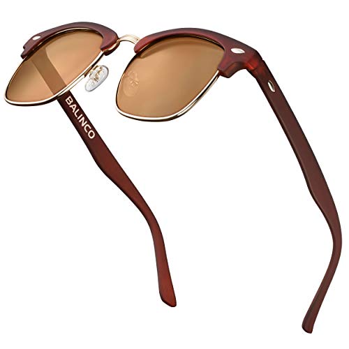 Balinco® Halbrahmen Sonnenbrille mit polarisierten Gläsern - für Damen & Herren - schützt vor UV-Strahlen und Reflexionen - langlebig & kratzfest - im praktischen Zubehör-Set von Balinco