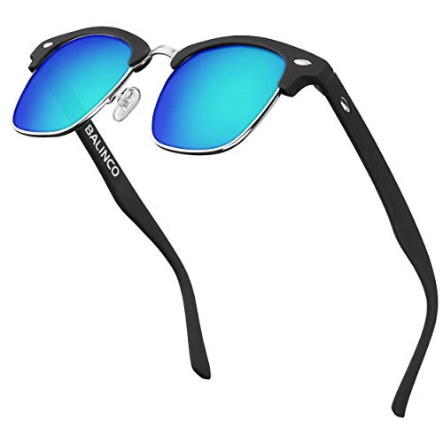 Balinco® Halbrahmen Sonnenbrille mit polarisierten Gläsern - für Damen & Herren - schützt vor UV-Strahlen und Reflexionen - langlebig & kratzfest - im praktischen Zubehör-Set von Balinco