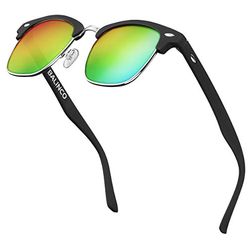 Balinco® Halbrahmen Sonnenbrille mit polarisierten Gläsern - für Damen & Herren - schützt vor UV-Strahlen und Reflexionen - langlebig & kratzfest - im praktischen Zubehör-Set von Balinco