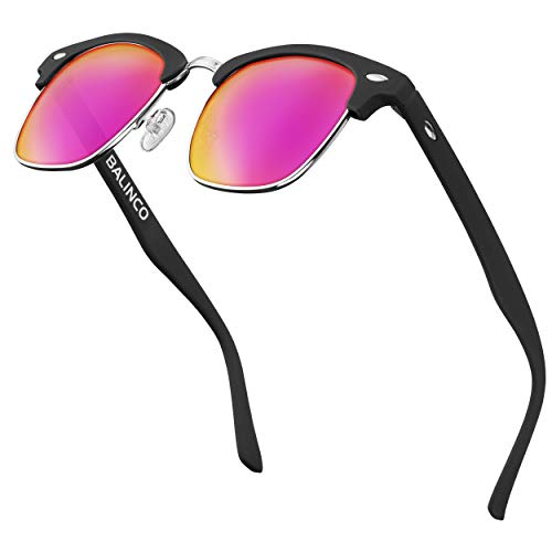 Balinco® Halbrahmen Sonnenbrille mit polarisierten Gläsern - für Damen & Herren - schützt vor UV-Strahlen und Reflexionen - langlebig & kratzfest - im praktischen Zubehör-Set von Balinco