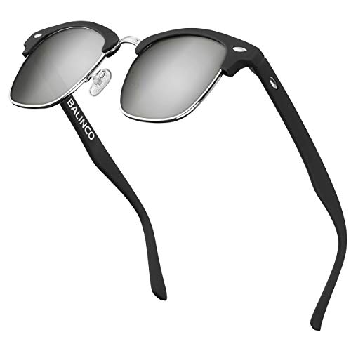 Balinco® Halbrahmen Sonnenbrille mit polarisierten Gläsern - für Damen & Herren - schützt vor UV-Strahlen und Reflexionen - langlebig & kratzfest - im praktischen Zubehör-Set von Balinco