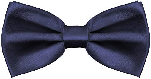 Balinco – Edle Fliege für Herren in Seidenoptik mit Hakenverschluss 12,5x6,5 cm – Papillon vorgebunden & in der Länge verstellbar – Perfekt für Anzug, Smoking, Hochzeit, JGA, Karneval (Dunkelblau) von Balinco