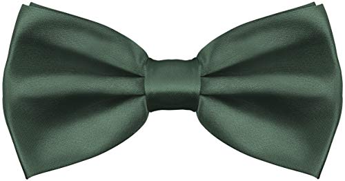 Balinco – Edle Fliege für Herren in Seidenoptik mit Hakenverschluss 12,5x6,5 cm – Papillon vorgebunden & in der Länge verstellbar – Perfekt für Anzug, Smoking, Hochzeit, JGA, Karneval (Dunkelgrün) von Balinco