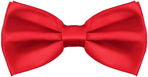 Balinco – Edle Fliege für Herren in Seidenoptik mit Hakenverschluss 12,5x6,5 cm – Papillon vorgebunden & in der Länge verstellbar – Perfekt für Anzug, Smoking, Hochzeit, JGA, Karneval (Dunkelrot) von Balinco