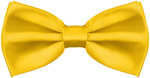 Balinco – Edle Fliege für Herren in Seidenoptik mit Hakenverschluss 12,5x6,5 cm – Papillon vorgebunden & in der Länge verstellbar – Perfekt für Anzug, Smoking, Hochzeit, JGA, Karneval (Gelb) von Balinco