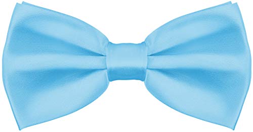 Balinco – Edle Fliege für Herren in Seidenoptik mit Hakenverschluss 12,5x6,5 cm – Papillon vorgebunden & in der Länge verstellbar – Perfekt für Anzug, Smoking, Hochzeit, JGA, Karneval (Hellblau) von Balinco