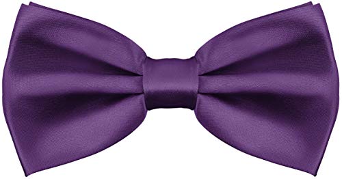 Balinco – Edle Fliege für Herren in Seidenoptik mit Hakenverschluss 12,5x6,5 cm – Papillon vorgebunden & in der Länge verstellbar – Perfekt für Anzug, Smoking, Hochzeit, JGA, Karneval (Lila Dunkel) von Balinco
