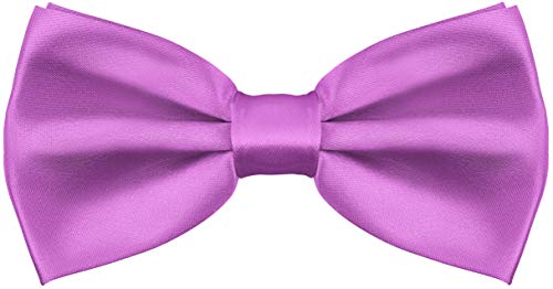 Balinco – Edle Fliege für Herren in Seidenoptik mit Hakenverschluss 12,5x6,5 cm – Papillon vorgebunden & in der Länge verstellbar – Perfekt für Anzug, Smoking, Hochzeit, JGA, Karneval (Lila Hell) von Balinco