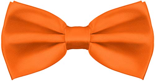 Balinco Edle Seidige Fliege bzw. Schleife mit Haken - bereits gebunden & in der Länge verstellbar - über 25 Farben wählbar (Orange) von Balinco