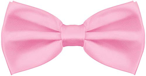 Balinco – Edle Fliege für Herren in Seidenoptik mit Hakenverschluss 12,5x6,5 cm – Papillon vorgebunden & in der Länge verstellbar – Perfekt für Anzug, Smoking, Hochzeit, JGA, Karneval (Rosa I) von Balinco