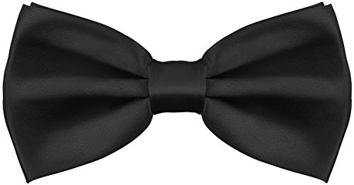 Balinco – Edle Fliege für Herren in Seidenoptik mit Hakenverschluss 12,5x6,5 cm – Papillon vorgebunden & in der Länge verstellbar – Perfekt für Anzug, Smoking, Hochzeit, JGA, Karneval (Schwarz) von Balinco