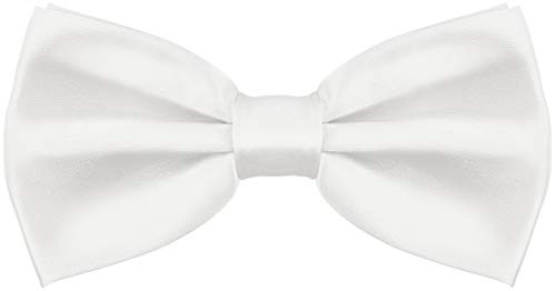 Balinco – Edle Fliege für Herren in Seidenoptik mit Hakenverschluss 12,5x6,5 cm – Papillon vorgebunden & in der Länge verstellbar – Perfekt für Anzug, Smoking, Hochzeit, JGA, Karneval (Weiß) von Balinco