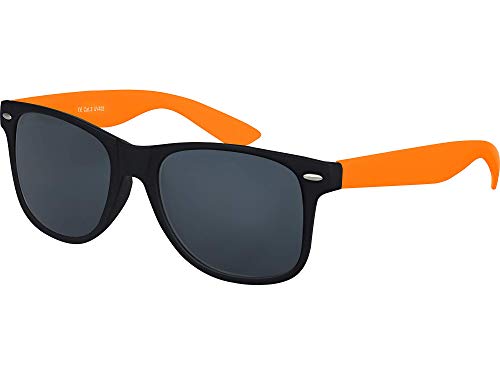 Balinco Sonnenbrille UV400 CAT 3 CE Rubber - mit Federscharnier für Damen & Herren (orange/schwarz - smoke) von Balinco