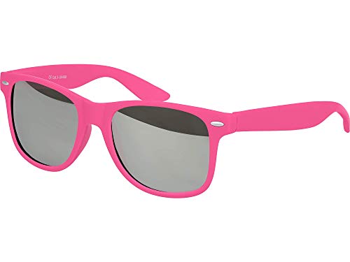 Balinco Sonnenbrille UV400 CAT 3 CE Rubber - mit Federscharnier für Damen & Herren (pink - silber verspiegelt) von Balinco