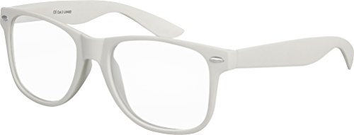 Balinco Nerd Sonnenbrille mit Klarglas matte Rubber Retro Vintage Unisex Brille mit Federscharnier (Hellgrau) von Balinco