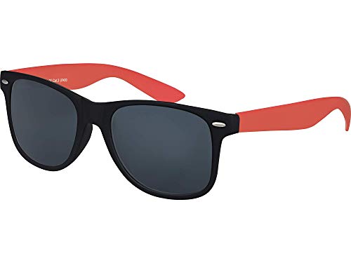 Balinco Sonnenbrille UV400 CAT 3 CE Rubber - mit Federscharnier für Damen & Herren (dunkel rot/schwarz - smoke) von Balinco
