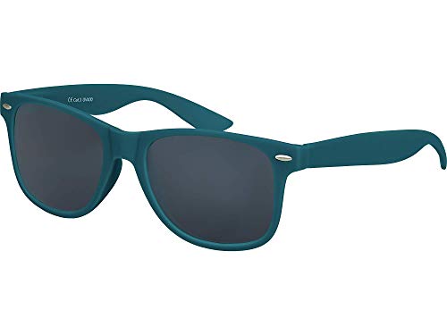 Balinco Sonnenbrille UV400 CAT 3 CE Rubber - mit Federscharnier für Damen & Herren (dunkelblau/grün - smoke) von Balinco