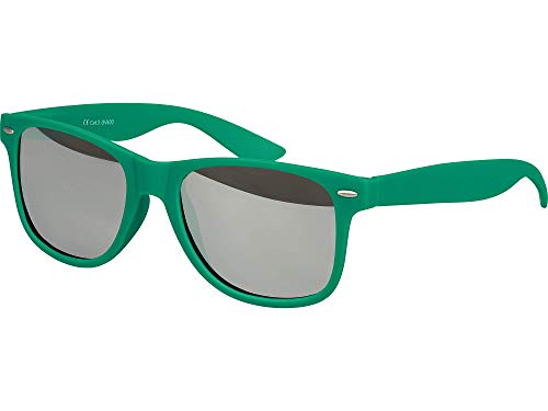 Balinco Sonnenbrille UV400 CAT 3 CE Rubber - mit Federscharnier für Damen & Herren (dunkelgrün - silber verspiegelt) von Balinco