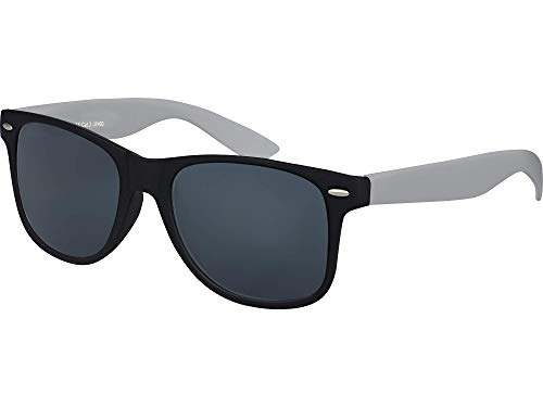 Balinco Sonnenbrille UV400 CAT 3 CE Rubber - mit Federscharnier für Damen & Herren (grau/schwarz - smoke) von Balinco