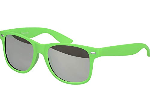 Balinco Sonnenbrille UV400 CAT 3 CE Rubber - mit Federscharnier für Damen & Herren (grün - silber verspiegelt) von Balinco