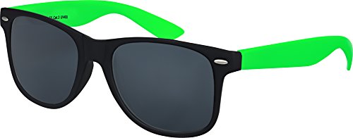 Balinco Sonnenbrille UV400 CAT 3 CE Rubber - mit Federscharnier für Damen & Herren (hellgrün/schwarz - smoke) von Balinco