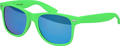 Balinco Sonnenbrille UV400 CAT 3 CE Rubber - mit Federscharnier für Damen & Herren (hellgrün - blau verspiegelt) von Balinco