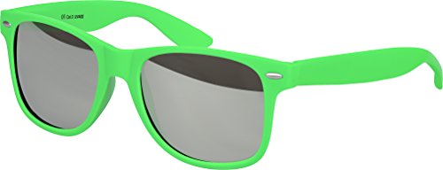 Balinco Sonnenbrille UV400 CAT 3 CE Rubber - mit Federscharnier für Damen & Herren (hellgrün - silber verspiegelten) von Balinco