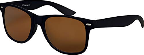 Balinco Sonnenbrille UV400 CAT 3 CE Rubber - mit Federscharnier für Damen & Herren (schwarz - braun) von Balinco