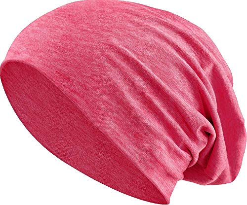 Jersey Baumwolle elastisches Long Slouch Beanie Unisex Mütze Heather in 35 (3) (Heather Red) von Balinco