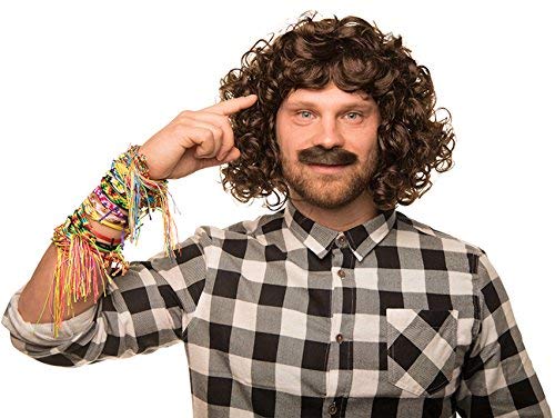 Balinco – Wolfgang "Wolle" Petry Perücke im Set mit Bart & Freundschaftsbändern – Authentische Schlagerstar Perrücke Braun – für Fasching, Karneval & Mottopartys – Schlager Outfit für Herren & Damen von Balinco