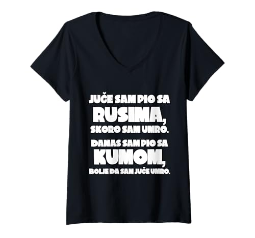 Damen JUCE SAM PIO SA RUSIMA - DANAS SAM PIO SA KUMOM T-Shirt mit V-Ausschnitt von Balkan Original